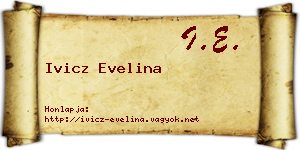 Ivicz Evelina névjegykártya